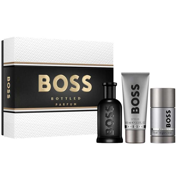 BOSS Bottled Parfum 100Ml + Shower Gel 100Ml + Deodorant Stick 75Ml Gift Set