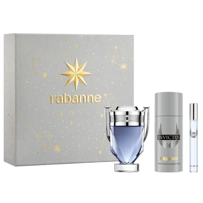 RABANNE - Invictus EDT 100Ml + EDT 10Ml + Deodorant 150Ml Gift Set For Men (NEW VERSION)